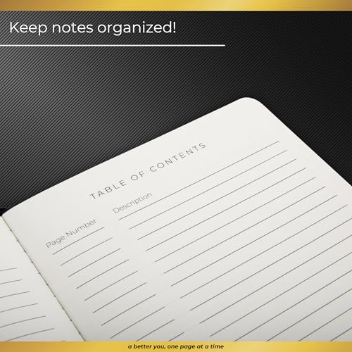 Realizations Journaling Notebooks with Pen Holder - Lined Notebook - 222 Pages Notebook Journal with 100 GSM Paper - Includes Table of Content - Notebooks for Work, School, Home - color: Blue