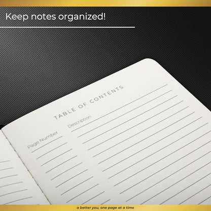 Realizations Journaling Notebooks with Pen Holder - Lined Notebook - 222 Pages Notebook Journal with 100 GSM Paper - Includes Table of Content - Notebooks for Work, School, Home - color: Blue