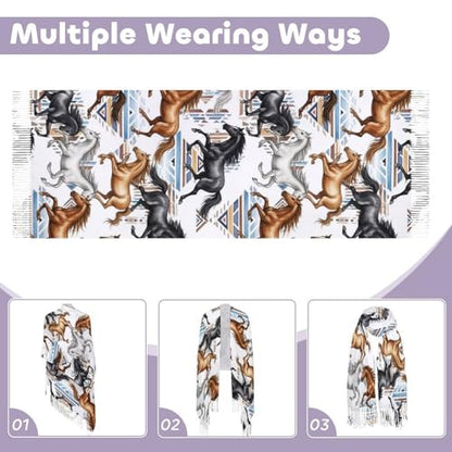 Ladies Warm Autumn Scarf Pashmina Wraps Shawl Winter Cozy - color: Picture (374)
