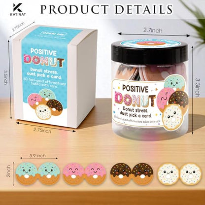 Positive Donut Jar, Emotional Inspirational Support 60 Affirmation Cards, Stocking Stuffers for Teen Girls, Birthday Gifts for Teenage Girls, Teen Girl Gifts Trendy Stuff - color: Positive Donut