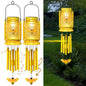 2 Pack Solar Bee Wind Chimes for Outside for Mom Women Grandma,Solar Bee Mason Jar Wind Chime Light Unique Hanging Wind Chimes Outdoor,IP65 Waterproof, for Yard Garden Terrace - size: 2 pack-bee jar wind chime