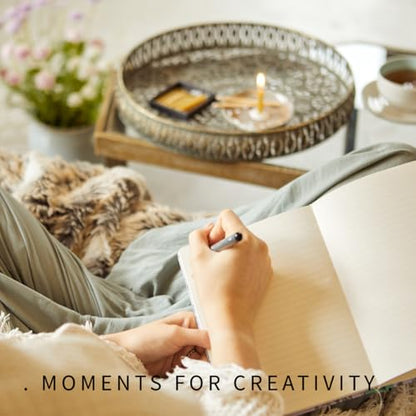 Signature Collection - Meditation Candle Set (Folk) by Cotton & Grey - 12 Pure Beeswax Twenty Minute Candles with Ceramic Holder for Meditation, Relaxation and Mindfulness
