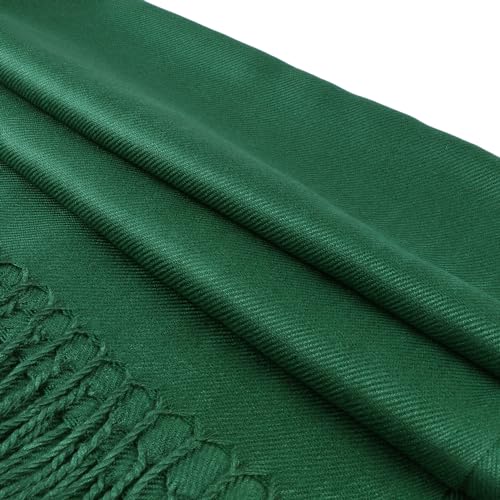 TZ Promise Women Pashmina Shawls and Wraps for Evening Dresses,Soft Large Long Scarf for Wedding,Bride Bridesmaid Gifts - color: Dark Green