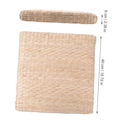 Zerodeko 1pc Hand-Woven Straw Meditation Mat for Home Use Cushion for Yoga Tatami and Zen Practices and Attractive Design for Meditation Spaces