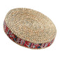 Housoutil Woven Straw Meditation Pillow Floor Cushion 30cm Diameter 7cm Height Handmade Japanese Tatami Seat Cushion for Indoor Yoga and Zen Practice