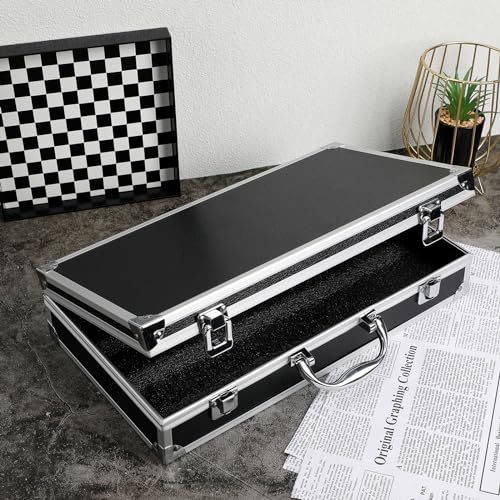 Ipetboom Aluminum Alloy Tools Case with Handle, Black, 14.2x7.8x2.9in, Multi-Purpose Storage for Home, Office, Travel, Medicine, Jewelry, and Accessories - color: Black