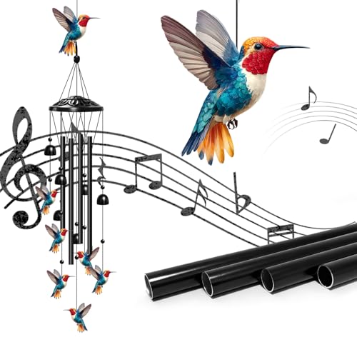 Hummingbird Wind Chimes for Outside, Hummingbird Gifts for Women/Men/Mother/Father, Metal Windchimes for Birthday/Christmas/Thanksgiving, Panda Decor for Patio, Garden,Yard, Home - color: Hummingbird