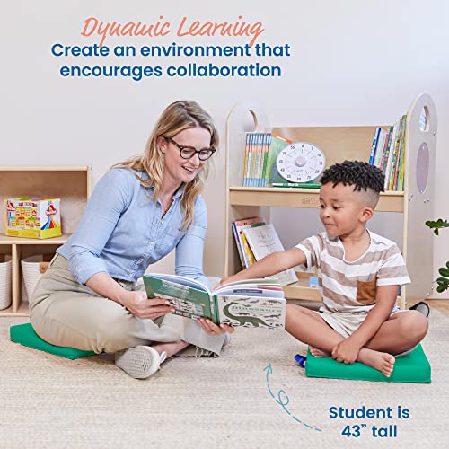 ECR4Kids SoftZone Floor Cushions, Square, Flexible Seating, Emerald, 6-Piece - color: Emerald