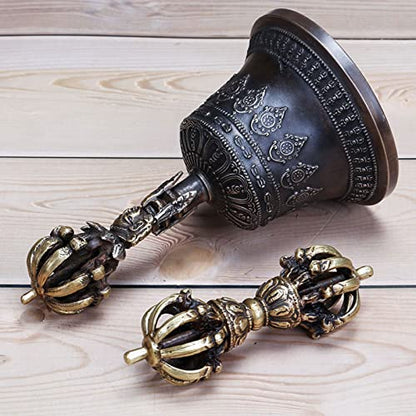Hand Bell, Buddhist Meditation Bell And Dorje Set