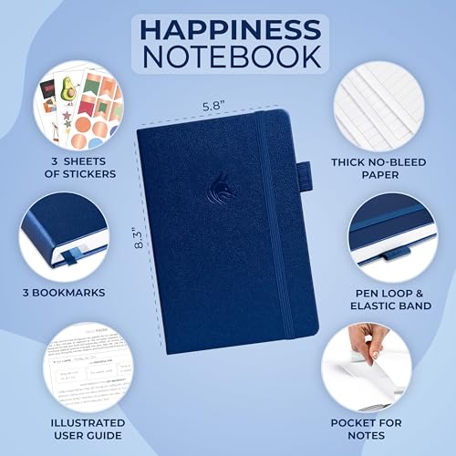 Clever Fox Happiness Notebook – Daily Positivity Journal for Women with Prompts & Positive Quotes – Affirmation & Self Esteem Gifts (Mystic Blue) - color: Mystic Blue