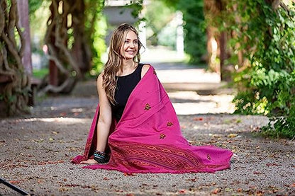 Exotic Vegan Meditation Shawl - Large Unisex Prayer Wrap, Oversize Scarf & Versatile Indian Style Blanket