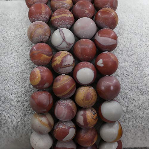 Amandastone Natural Gemstone 8mm Round Beads Stretch Bracelet 7 Inch - color: Matt Noreena Jasper