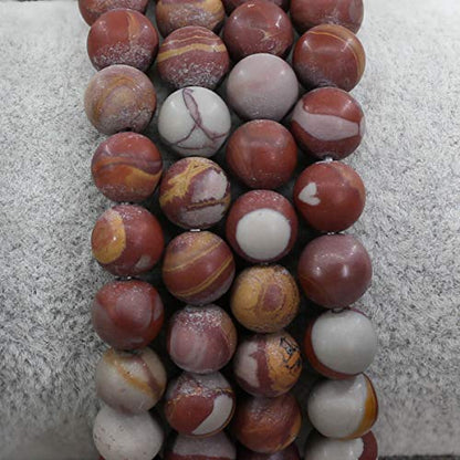 Amandastone Natural Gemstone 8mm Round Beads Stretch Bracelet 7 Inch - color: Matt Noreena Jasper