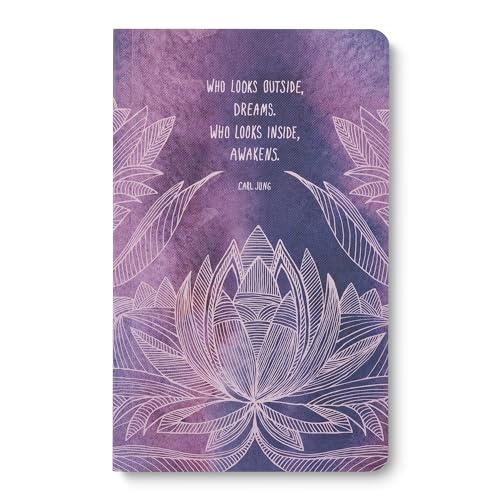 Compendium Softcover Journal – “Who looks outside, dreams. Who looks inside, awakens.”— A Write Now Journal with 128 Lined Pages, 5"W x 8"H - color: Outside Purple