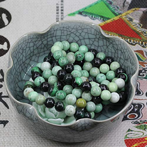 Keleny Fashion Crystal Man Women Stretch Bracelet 10mm Round Beads Rock Jasper 7 Inch Unisex - color: Hydrogrossular Garnet