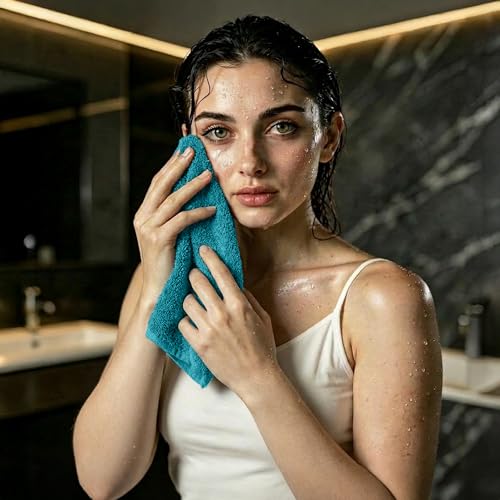 RIVERSIDE Pack of 24 Wash Cloths for Showering, 12 x 12 Inches, Super Soft & Absorbent, 100% Cotton Washcloths Premium Quality Flannel Face Cloths for Bathroom, Gym, Spa (Teal, 24 Pack) - color: Teal