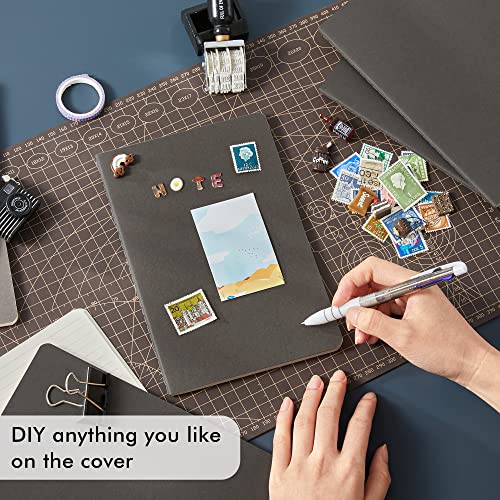 8 Pack Soft Cover Journal Bulk, Feela Notebooks College Ruled for Work, Lined Travel Journal for Women Men, Note Taking Notebook School Supplies Business Writing, 8.2” x 5.5”, A5, Gray - color: 8 Gray