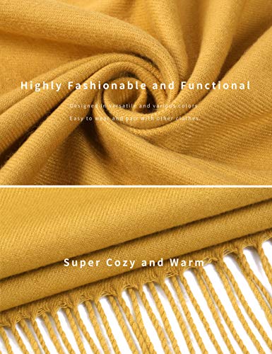 Pashmina Shawl Women Winter Scarf Warm Wedding Wraps Ladies Scarves for Evening Dresses - color: Yellow