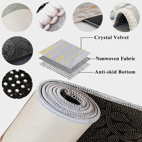 Meditation Washable Rugs 5x8 - Sunrise Area Rug & Home Decor, Carpet for Bedroom Living Room, Non-Slip Soft Low Pile Indoor Rug, Carpets for Kitchen Entryway Laundry Dining RoomIQ55 - size: 5' x 8' (Rectangular)