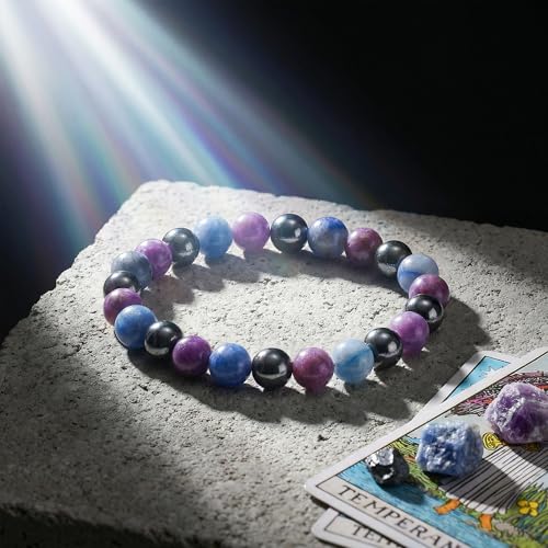Bivei Protection Bracelet, Strength Crystal Healing Bracelet 8MM - Spiritual Stretch Beaded Jewelry for Women Men Gift - color: Quit Alcohol