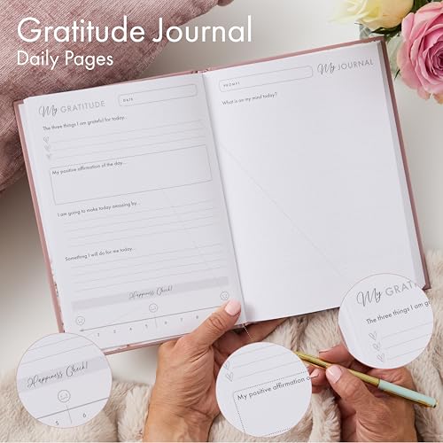 Gratitude Journal - For Gratitude and Daily Reflections - Selfcare Journal for Women and Teenagers - Reduce Stress and Overwhelm. Peach Blush by Perfect Planner Company - color: Peach Blush