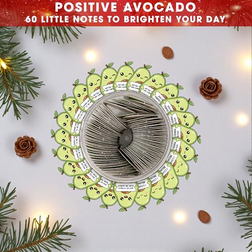 Positive Avocado Jar- 60 Mini Love Notes For Him Her - Cute Birthday Anniversary Stocking Stuffers Gifts For Boyfriend Girlfriend Couple Gifts, Easter Basket Stuffer For Her Him Husband Wife - color: Positive Avocado