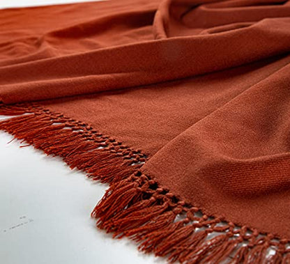 Meditation Shawl or Meditation Blanket, Shawl/Wrap, Oversize Scarf/Stole. Large. Unisex. - color: Brown Rust