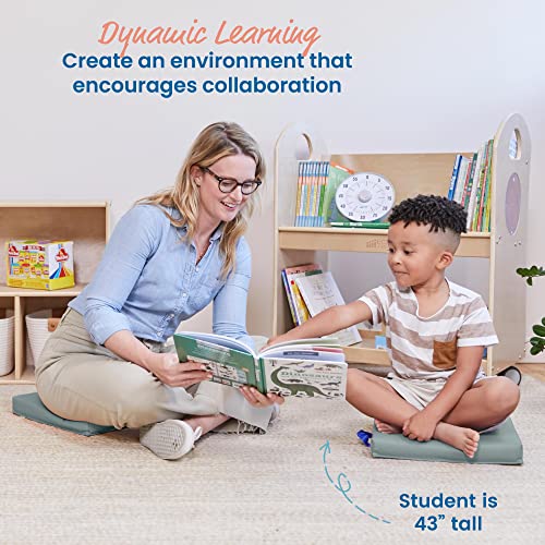 ECR4Kids SoftZone Square Floor Cushions with Handle, Flexible Seating, Grey, 6-Piece - color: Grey