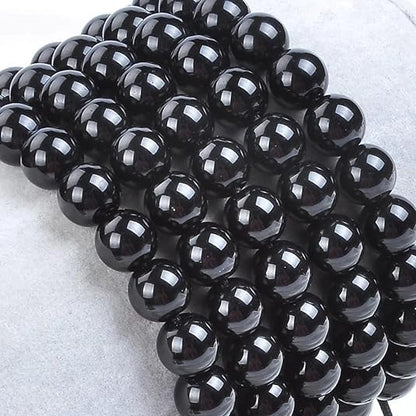 AD Beads Unisex 8mm Gemstone Bracelets Healing Macrame Adjustable 7-9 Inches || wear this healing natural gemstone bracelet help to erase your pain and fear || recover your energy||| - color: Black Tourmaline
