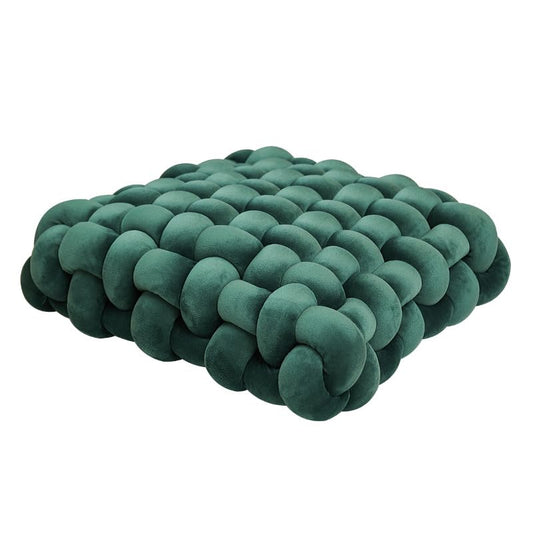 Knot Pillow, Meditation Mat, Large Floor Mat, Chair Pillow, Upholstered Cushion, Square Knot Seat Cushion, Home Decoration, Living Room, Bedroom, Sofa (Dark Green) - color: Dark Green