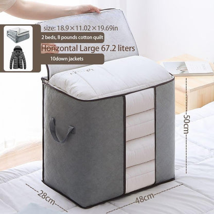 3-Pack Heavy-Duty Storage Bags with Zipper | Waterproof Moving & Travel Storage Organizers | Foldable Reinforced Handles for Clothes, Bedding,Blankets | Space-Saving,Vertical Style,Grey