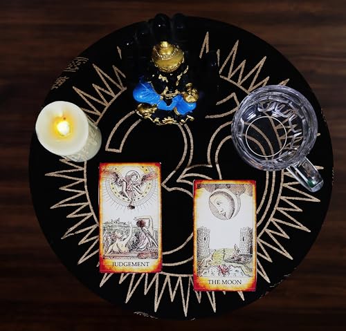 Indian Consigners Tarot Spread Altar Cloth AUM Tablecloth Pooja Poojan Wall Decor (Black Gold OM) - color: Black Gold Om