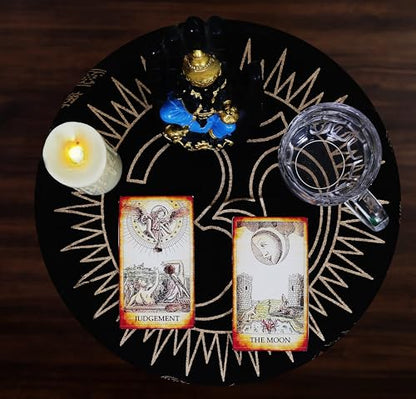 Indian Consigners Tarot Spread Altar Cloth AUM Tablecloth Pooja Poojan Wall Decor (Black Gold OM) - color: Black Gold Om
