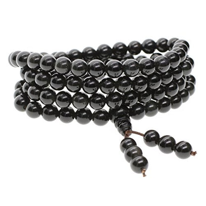 108 Beads Obsidian Stone Mala Bracelet Necklace - style: 8mm Obsidian