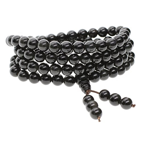 108 Beads Obsidian Stone Mala Bracelet Necklace - style: 8mm Obsidian