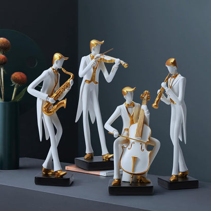 HAUCOZE Music Decor Musician Statue Saxophone Sculpture Figurine Music Lovers Gift for Studio Living Room Office 10 Inch