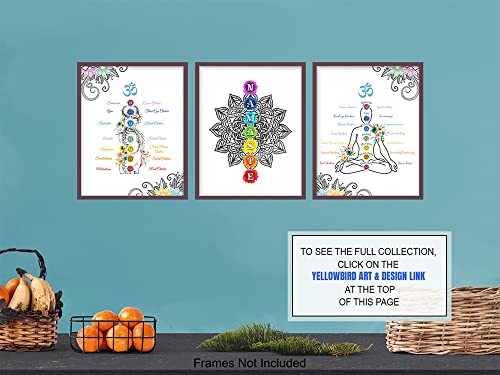 Boho Zen Decorations - Mandala Wall Art - Chakra Wall Decor - Mandala Print - Buddhism Gifts for Women - Spa Namaste Decoration - Spiritual Yoga Decor - New Age Buddha Art - Meditation Gifts