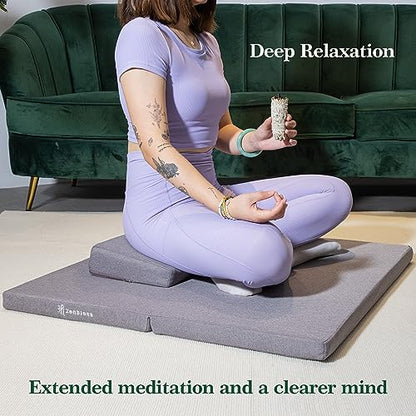 ZenBless Yoga Meditation Cushion Set,Large Square Meditation Floor Pillow, Meditation Mat and Pillow Set for Sitting on Floor,Zafu and Zabuton Accessories(31.5") - size: Square 31.5"