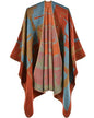 Women's Shawls and Wraps Open Front Poncho Cape Winter Sweater - color: B3-orange