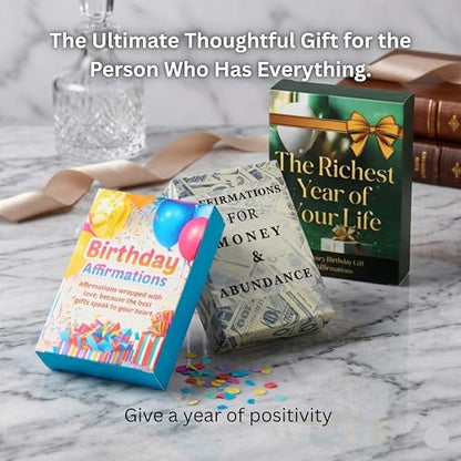 Isaac Liev Positive Daily Affirmation Cards For Women, Money & Wealth (Richest) Positive Affirmations Deck for Manifestation, Abundance & Success Mindset - style: 3-PACK -52 Birthday Cards, Money Abundance Affirmations, Richest Birthday
