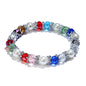 Healing Crystals Bracelet Handmade Natural Gemstones Beads Elastic Natural Stone Yoga Beads Bracelet Heart-Shaped, Modern Artisanal Beaded Unisex 7.6 inches Turquoise - color: Colorful #A