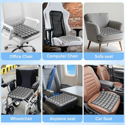 Sondour Travel Seat Cushion, Airplane Cushion Long Flight, Airplane Gadgets Inflatable Seat Cushions, Portable Airline Cushion With Air Pump, Wheelchair Cushions; Pressure Relief Seat Cushion - 1 Grey - color: Gray