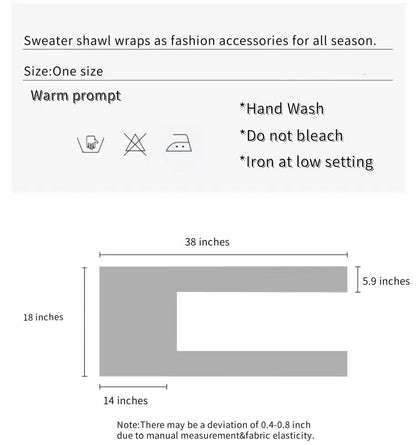 WaJuemy Sweater Shawl Wraps for Women Sweater Knitted Knotted Shawls Travel Casual Scarf Cape Shoulder Tops Fashion Wrap - color: Khaki/Black