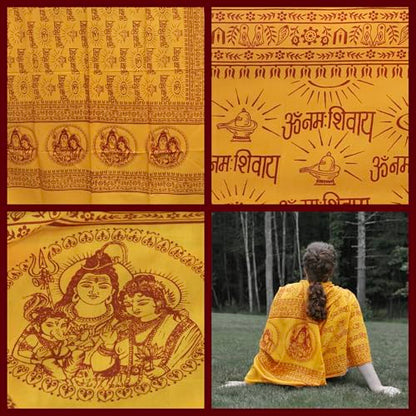 Prabhuji's Gifts Meditation Yoga Prayer Shawl with Om Symbol, Multi-Use Wrap - Unisex
