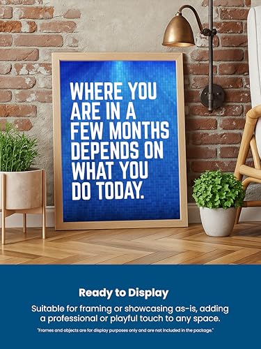 Motivational Wall Art Print, Where You Are In A Few Months Depends On What You Do Today Quote, Modern Inspirational Poster for Home Office, Daily Focus Reminder(Unframed, 11 x 14 inches) - color: Unframed, size: 14"L x 11"W