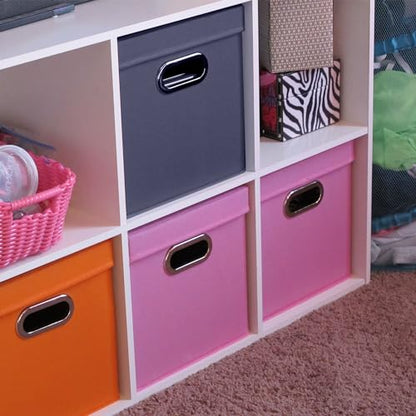 Household Essentials 33-1 Decorative Storage Cube Set with Removable Lids | Navy | 2-Pack