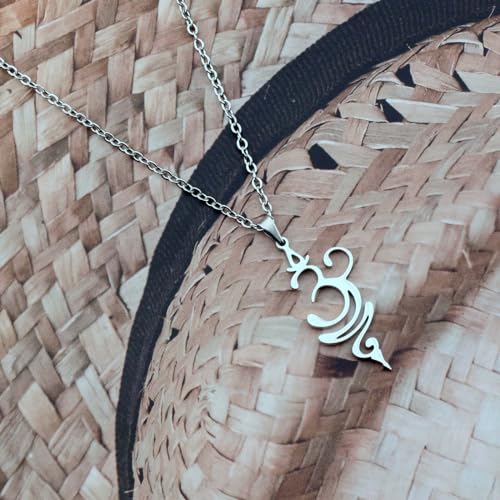 Unalome Flower Necklace Spiritual Symbol Pendant Necklace Meditation Jewelry - style: Om Breathe necklace