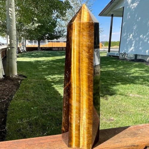 Natural Tiger Eye Stone Crystal Point Wand 5.9 Inch Reiki Healing Crystal Wand for Reiki Chakra Balancing Meditation & Spiritual Energy Therapy(5.9inch Wand Tiger Eye Stone) - color: 5.9inch Wand Tiger Eye Stone