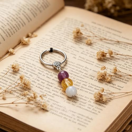Healing Crystal Keychain Gift for New Beginnings Calming Anxiety Luck Protection Natural Gemstone Keychain for Women - color: For Your Exams