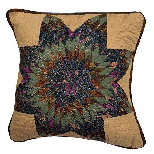 Donna Sharp Forest Star Cotton Decorative Throw Pillow - Pillows for Couch, Sofa, Beds, and Chairs - Includes 15" x 15" Square Pillow - color: Forest Star